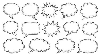 set of comic speech bubbles