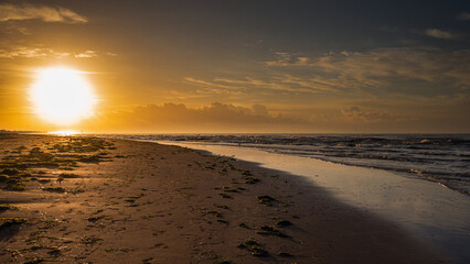 summer sunrise where the lagoon meets the sea, Bibione Pineda, Venice