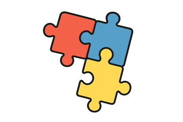 Obraz premium Colorful puzzle pieces connect in a fun and engaging way during a creative arts and crafts session at a community center