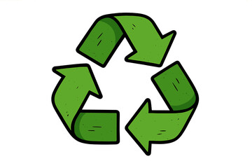 Obraz premium Design of three green arrows forming a recycling symbol with a simple and clear look