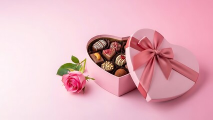 Chocolate Heart Gift Elegant Valentine Chocolate Box