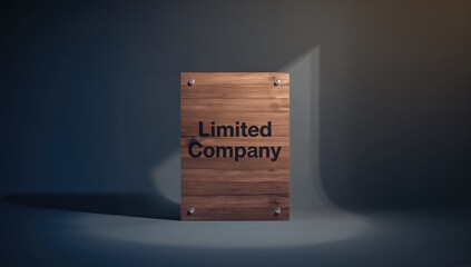 Text on gray background, used for editorial header background, limited company on wooden sides