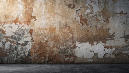 Aged brick wall surface with peeling paint, used as a textured backdrop for graphic design or signage