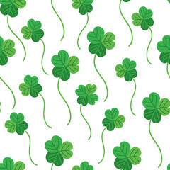 Vector seamless pattern for St. Patricks Day with clovers