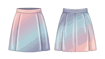 Delicate Pleated Skirts with Gradient Pastel Hues Representing Youthful Fashion and Style Choices