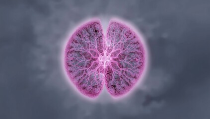 Cervical spinal cord cross-section stained with crescent violet showing neuronal cell bodies in central grey matter and large motor neurons in anterior horns, neuroanatomy