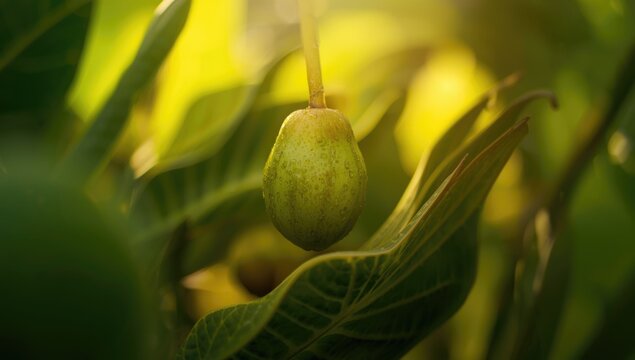 Begonia fruit with green, astringent qualities, used as botanical material in plant studies