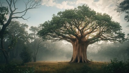 Branches of trees captured in a tranquil landscape, highlighting preservation efforts