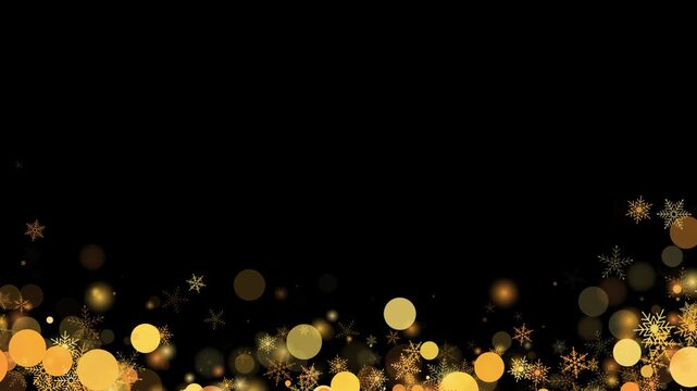 golden star and snowflake sparkle christmas background with alpha channel 