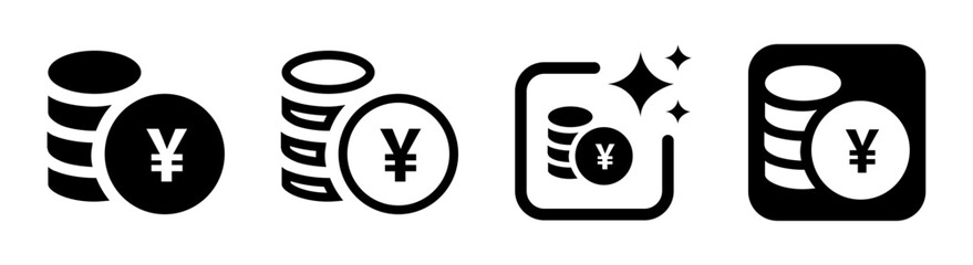 Obraz premium Japanese yen coins stack icon representing savings, investment, and financial management