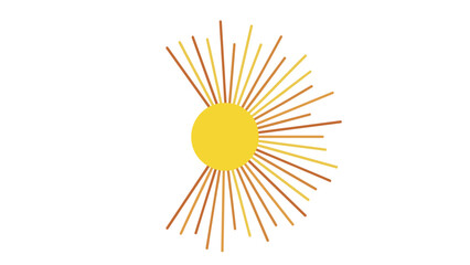 Obraz premium Minimalist sunburst with radiating yellow and orange lines