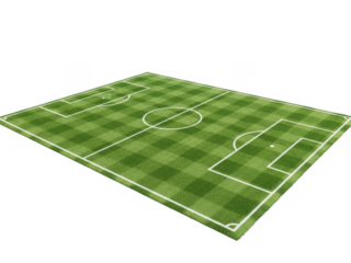Illustrated soccer field isolated on transparent background