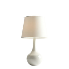 Elegant White Table Lamp with Simple Design for Modern Interior Decor on transparent background