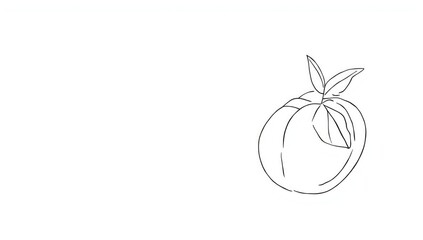 Obraz premium Simplistic peach illustration used in vibrant logo and wall art, emphasizing graphic clarity and visual appeal