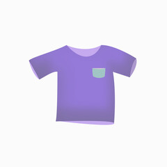 Stylish Purple Tee: A charming purple T-shirt with a mint-green pocket, perfect for everyday wear, emphasizing comfort and casual style.