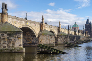 Obraz premium Charles Bridge over the Vltava River, one of the symbols of Prague