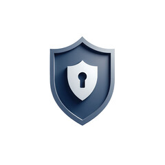 Modern shield icon symbolizing security and protection with a keyhole, suitable for digital safety themes and cybersecurity applications on transparent background