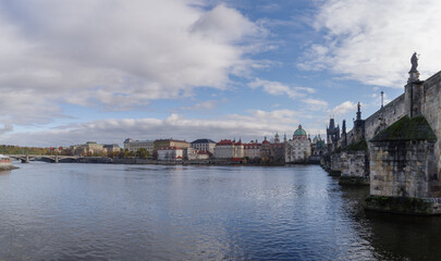 Obraz premium View of the Charles Bridge and the Old Town in Prague, Czech Republic
