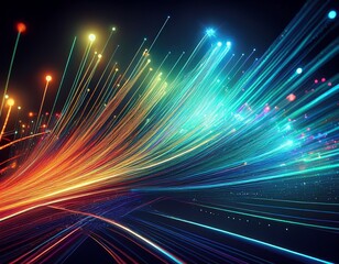fiber optic cables abstract digital data transmission technology