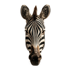 Zebra stripes head isolated on transparent background