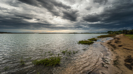a summer  heavy cloudy day over the Adriatic sea, bibione pineda, Venice, Italy 