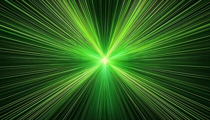 green laser beams concentric radiating lines central light rayburst abstract background