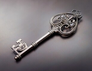 ornate silver skeleton key