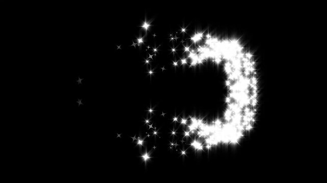 Glowing glitter burst sparkle effect overlay, glowing doodle stars, white twinkling particles, star line path, starlight dust line, fairy sparkle burst, glitter confetti trail on black screen. 4k