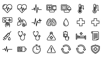 Fototapeta premium Medical Icons Set for Healthcare Professionals.