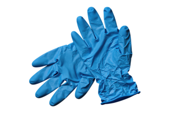 Pair of Blue Disposable Medical Gloves