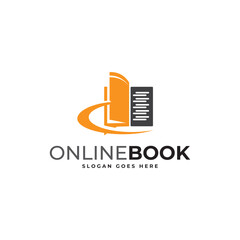 Book ordering logo, book chat logo design vector design template