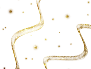 Abstract Gold Glitter Ribbon Lines