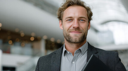 Portrait of a smiling, confident male entrepreneur.