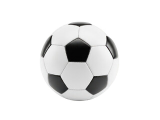 Classic black and white soccer ball isolated on transparent background