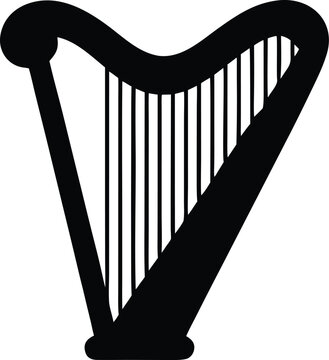 Irish harp silhouette vector