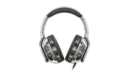 Silver and Black Over-Ear Headphones Product Shot