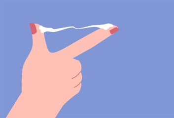 Vaginal discharge symptoms, medical concept of yeast infection, bacterial vaginosis and female reproductive health. Abnormal discharge vector illustration