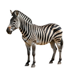 Fototapeta premium Side profile of a standing zebra isolated