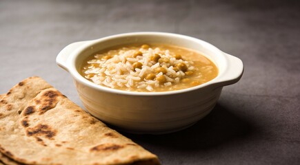 Nutritious Ayurveda Khichdi Plate with Flatbread