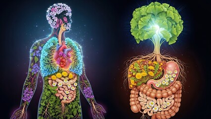Human Body Internal Organs Illustration.