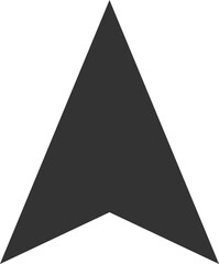 Solid black upward navigation arrow icon