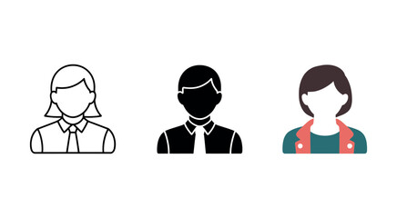 Fototapeta premium User Profile Icon Set Vector – Three Different Account and Avatar Symbols