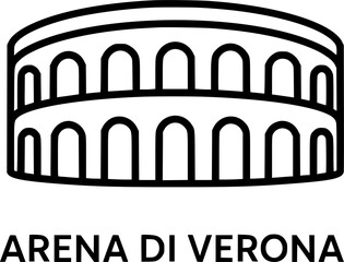 arena di verona italy landmark sign, symbol, vector, art