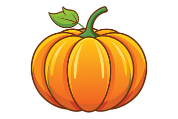 Detailed Ripe Pumpkin Vector Illustration for Seasonal Farm Market Promotional Art