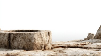 Naklejka premium This background features an ancient stone core with an empty space around it, highlighting the concept of stability in a creative setting.