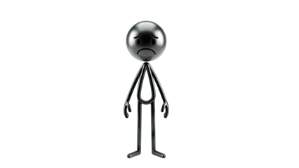 Sad Black Stick Figure