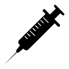 medical syringe injection icon set