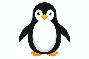 Obraz premium Adorable Baby Penguin Chick Illustration, Fluffy Antarctic Bird Hatchling Isolated on White Background