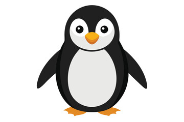 Obraz premium Pair of Cute Penguins Standing Together, Antarctic Bird Friends or Couple Illustration Isolated on White