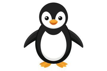 Obraz premium Cute Sleepy Penguin Character Napping, Antarctic Bird Resting Isolated on White Background Illustration